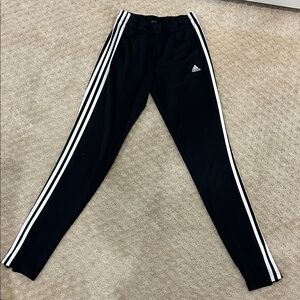 Adidas women’s XS Black Joggers with White Stripes